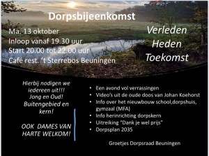 13 oktober 2025 | Dorpsbijeenkomst in 't Sterrebos
